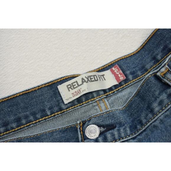 Levi's 550 Relaxed Fit Straight Blue Denim Jeans Rugged Mens Sz 42 x 30 - Picture 6 of 8